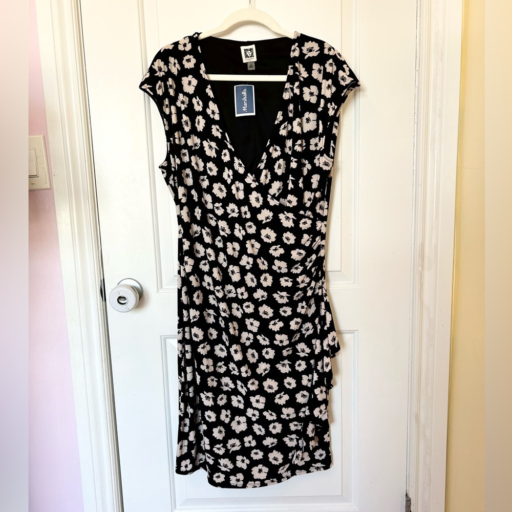 Anne Klein Floral Dress, Black, 16